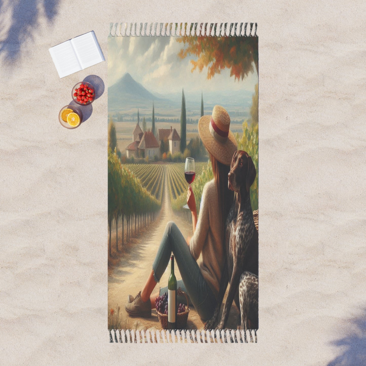 Experience the Charm of our GSP and the French Countryside with Our Elegant Picnic Boho Beach Cloth