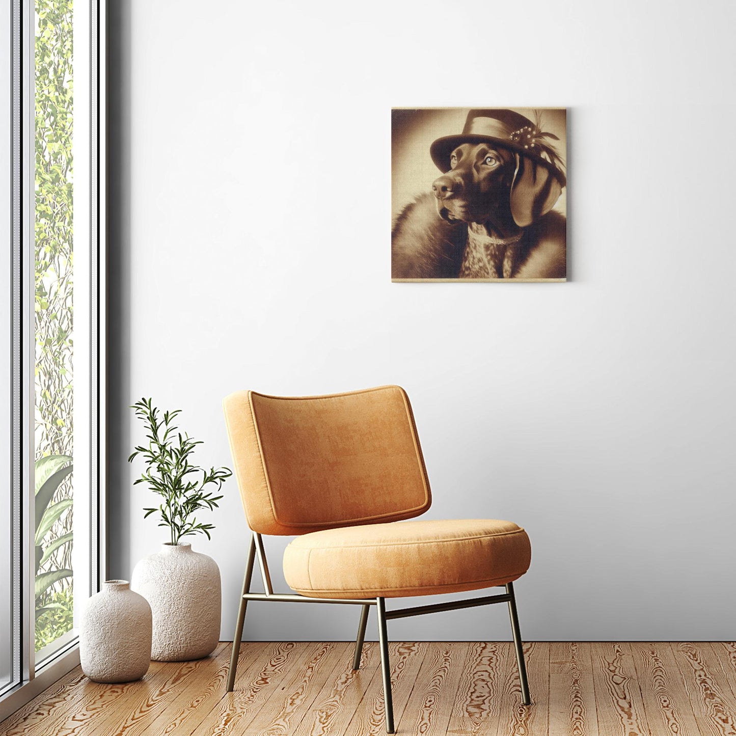 Canvas Wrap: Vintage GSP Lady - The Canine Connoisseur of Elegance