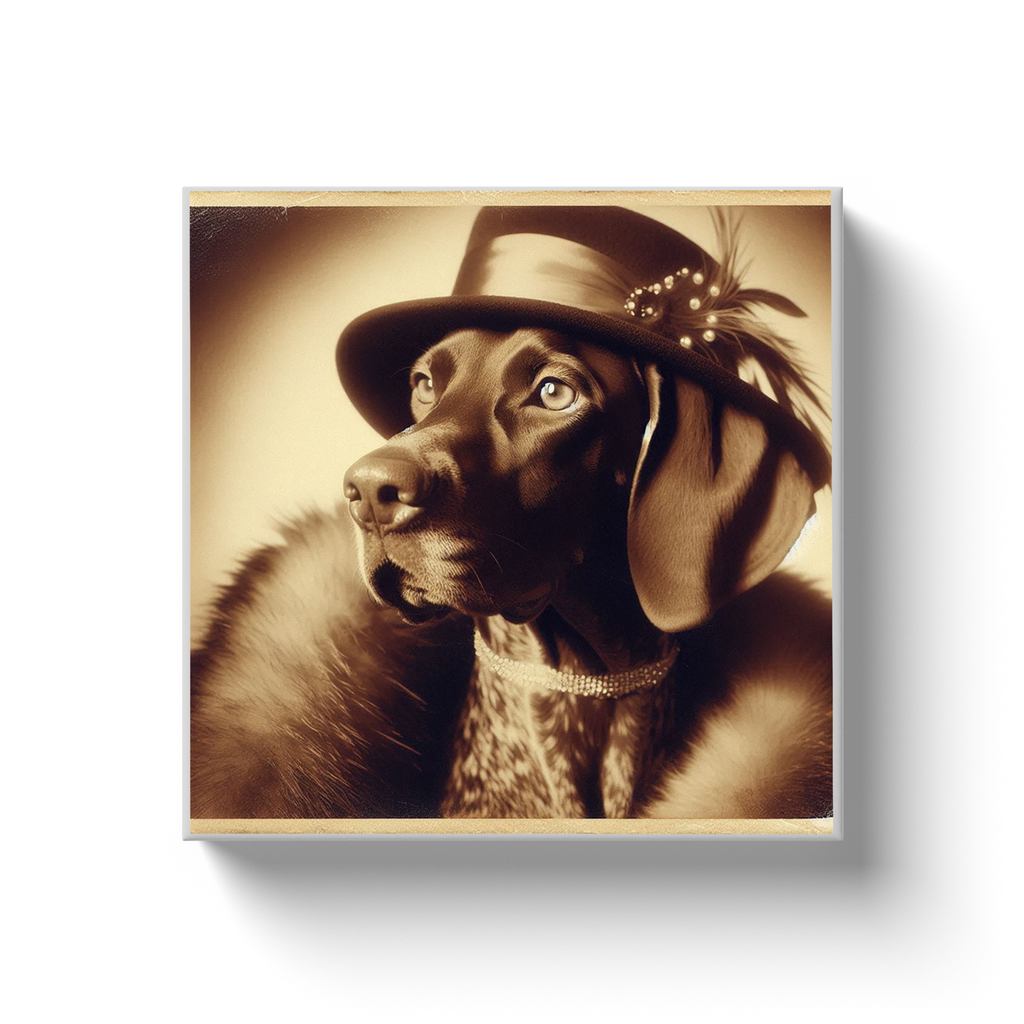 Canvas Wrap: Vintage GSP Lady - The Canine Connoisseur of Elegance